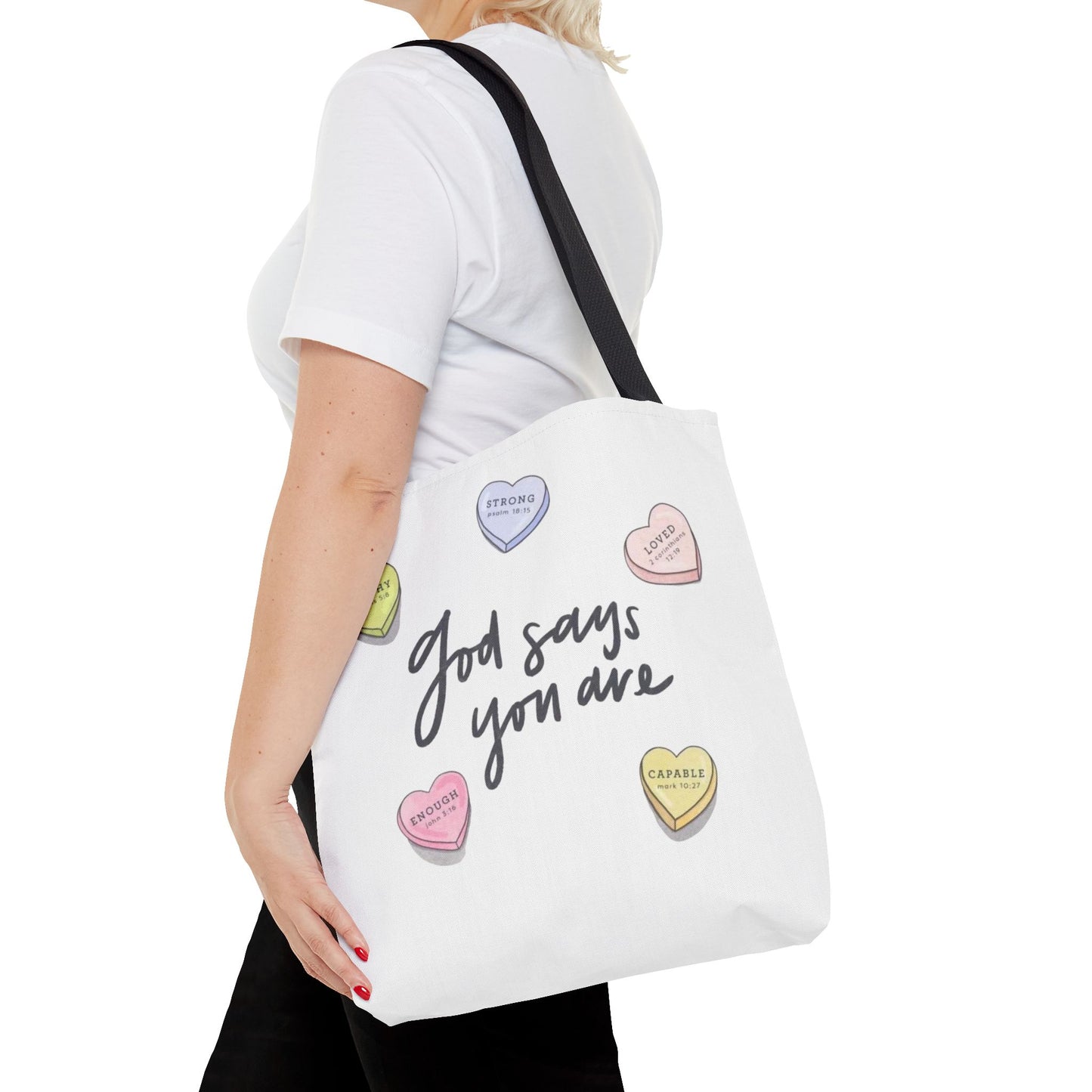 "GOD SAYS YOU ARE" TOTE BAG