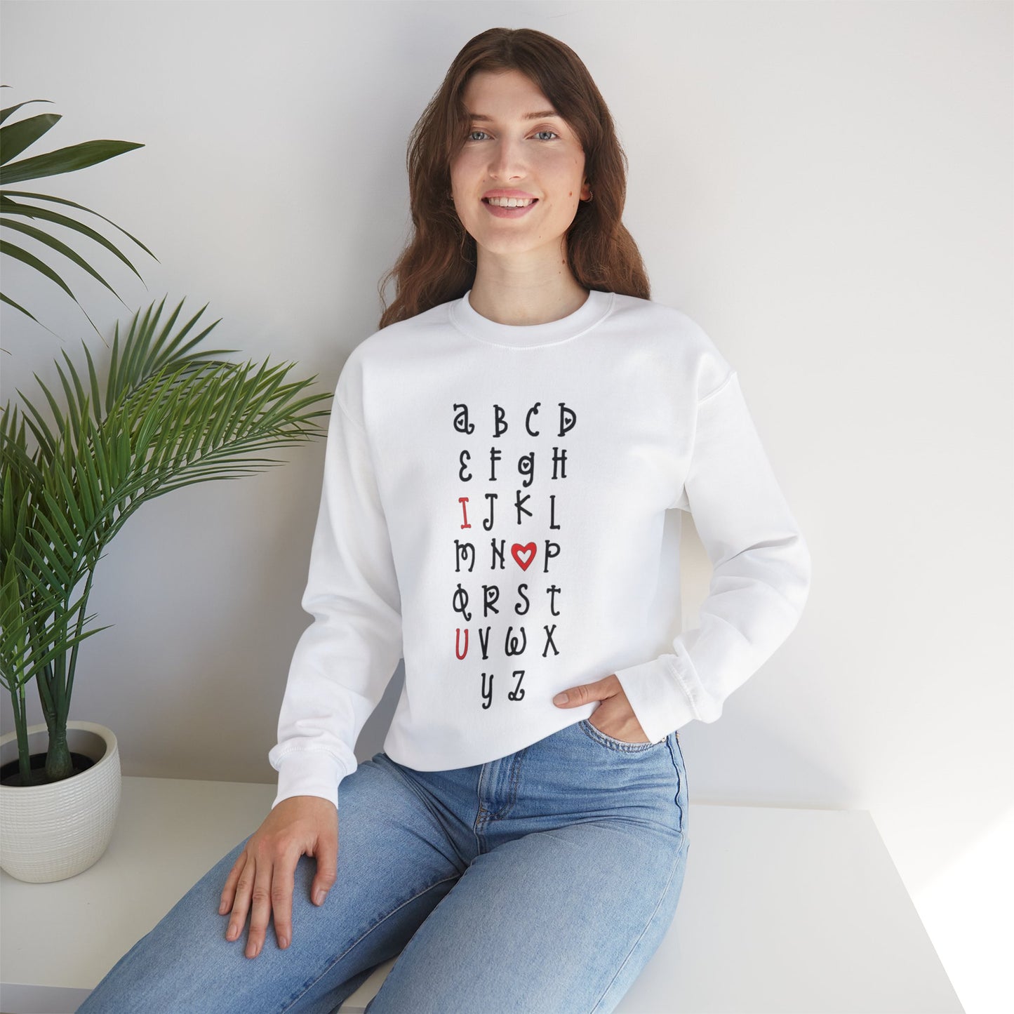 "ABCD I LOVE YOU" Unisex Heavy Blend™ Crewneck Sweatshirt