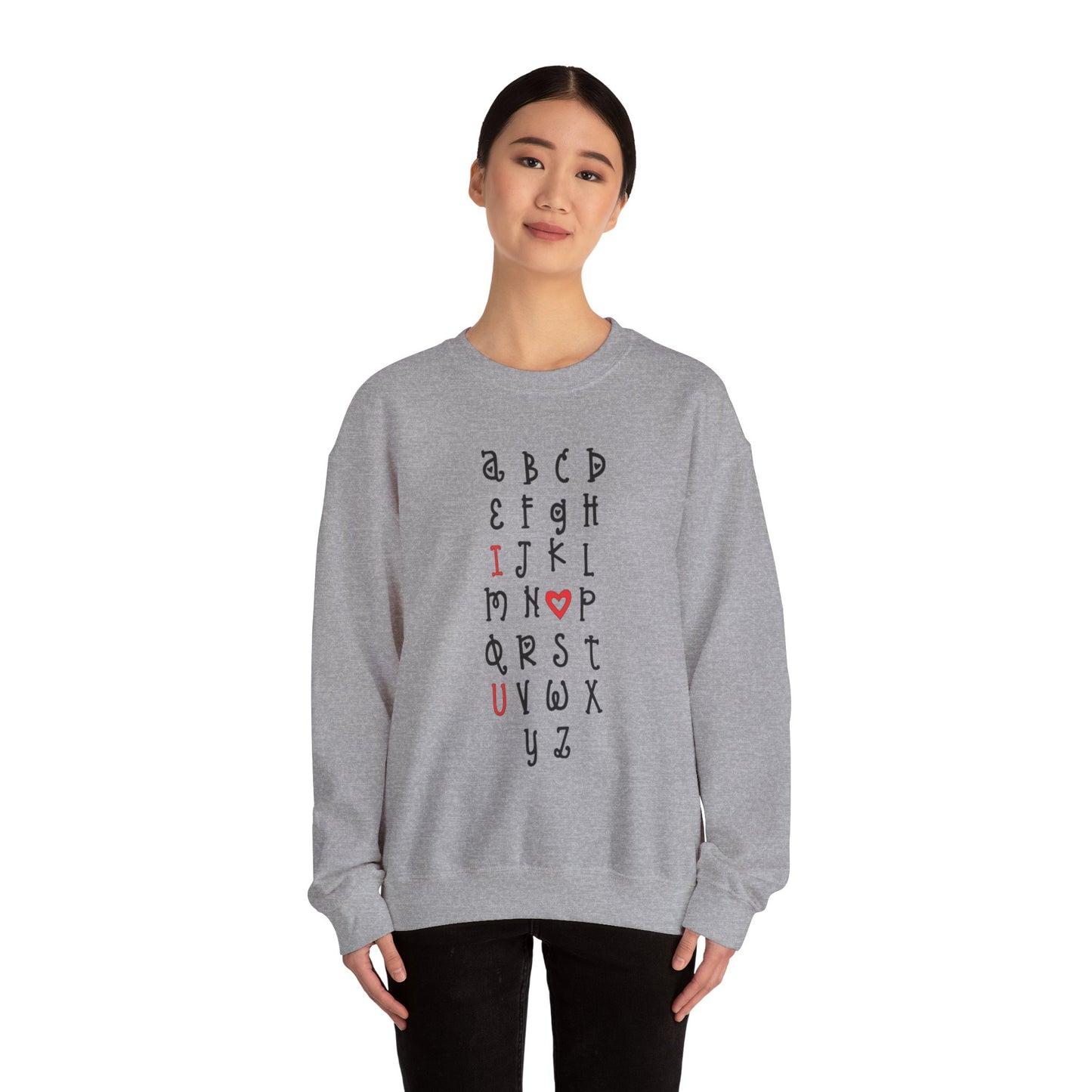 "ABCD I LOVE YOU" Unisex Heavy Blend™ Crewneck Sweatshirt