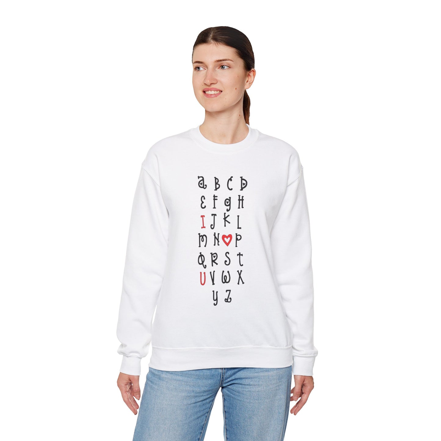 "ABCD I LOVE YOU" Unisex Heavy Blend™ Crewneck Sweatshirt